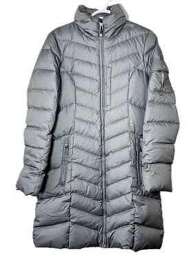 Eddie Bauer 650 Down Fill Coat Sun Valley Parka Grey Storm Heather Size Medium